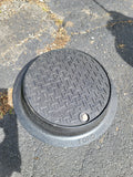 Ford Meter Box A53 Cover with DFW 15" Polymer Locking Lid with Bottom AMR Slot