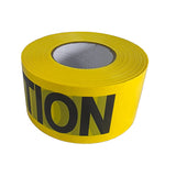 Wide Caution Tape, 1000' x 3" Yellow with Black letters " CAUTION CAUTION CAUTION"