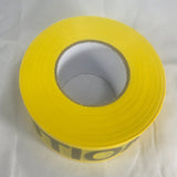 Wide Caution Tape, 1000' x 3" Yellow with Black letters " CAUTION CAUTION CAUTION"
