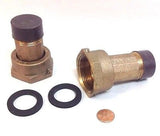PAIR 1" Water Meter Coupling, LEAD-FREE brass, 1" Female Swivel meter nut x 1" NPT Male