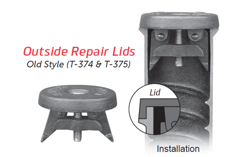 Curb Box Repair Lids - OUTSIDE Repair lid for 2-1/2" Curb Box (Old Style T-374)